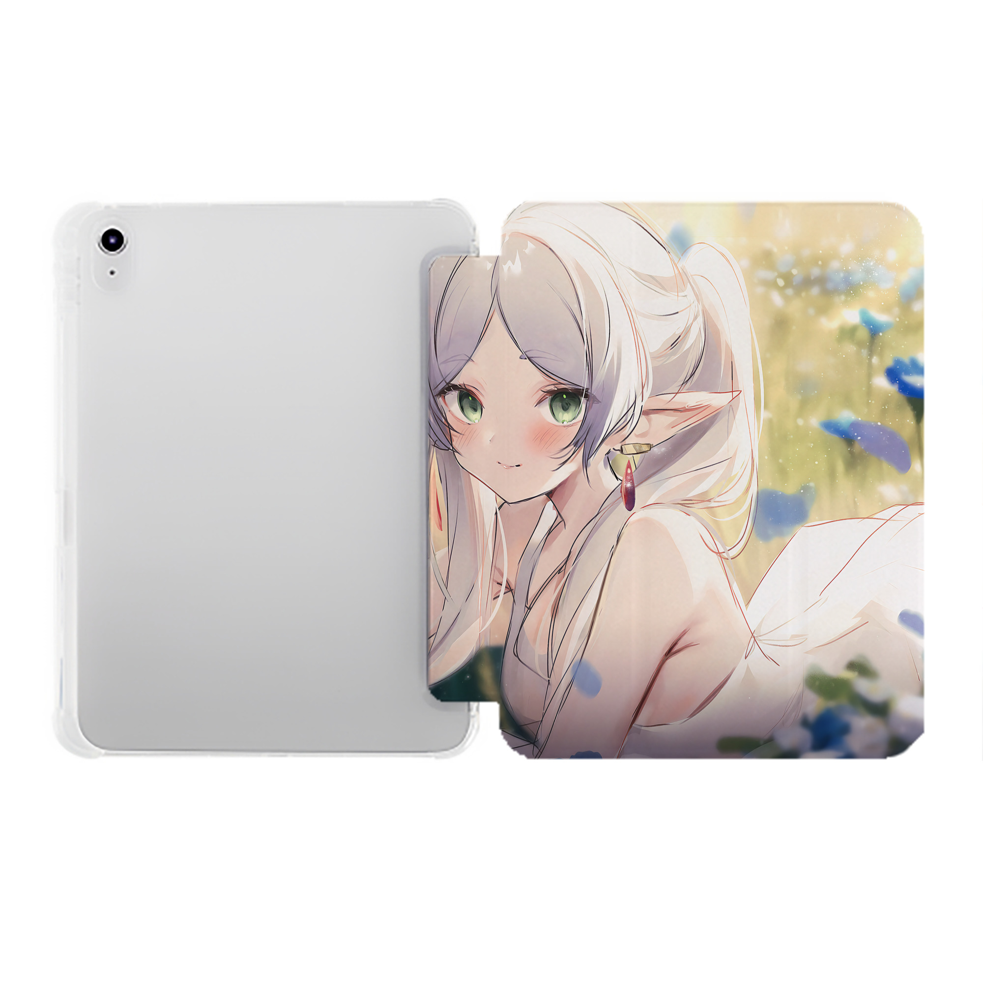 （画像用） 葬送のフリーレン Frieren IPad ケース ペン収納付き 三つ折りスタンド PUレザー×シリコン 対応機種9.5/10.5/10.9インチ